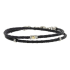 Two strand Leather and 18ct Gold Bracelet