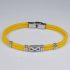 H2on Italy Steel bracelet and yellow nautical rope with central enamelled flag