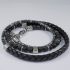 H2on Italy  Mens Leather and Bead Triple Layer Bracelet