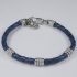 H2on Italy Blue Leather and Stainless Steel Bracelet