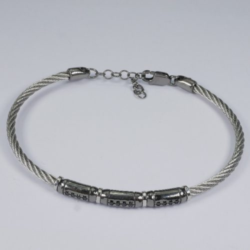 H2on  Italy Mens Black Swarovski Crystal and Steel Bracelet