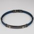 Salvatore Bersani Mens Blue PVD Coated Steel Cable Bracelet