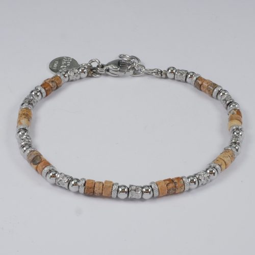 H2on Italy Mens Bracelet with Semi Finished steel and Natural Agate stones