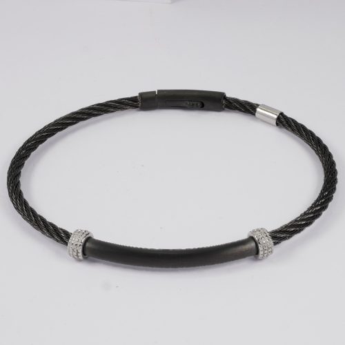 Salvatore Bersani Mens Matt Black Steel Bracelet