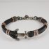 H2on Italy Mens Black Leather and Steel Bracelet
