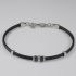 H2on Italy Mens  Black Steel and Diamond Bracelet