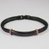 Salvatore Bersani Mens Black Steel Mesh and Rose Gold Bracelet