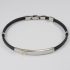 Salvatore Bersani Mens Black and Polished  Steel Bracelet with 18ct Gold Square Detail
