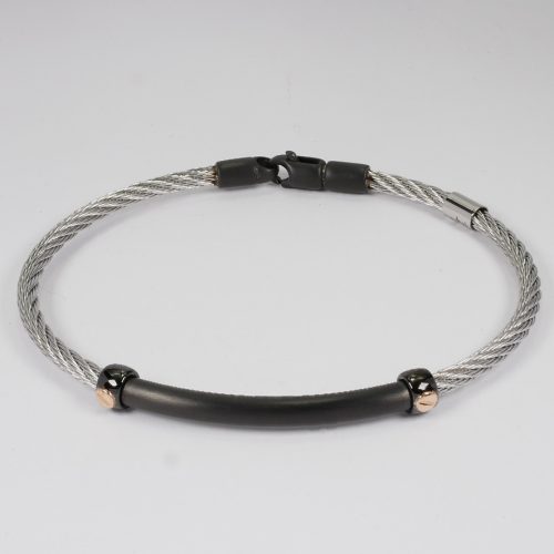 Salvatore Bersani Mens  Steel Cable Bracelet