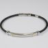 Salvatore Bersani  Mens Coated Cable Bracelet with Polished Bar