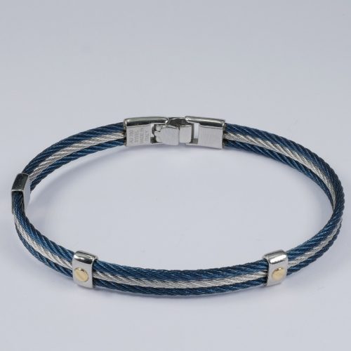 Salvatore Bersani Mens Tripple Steel Cable  Bracelet