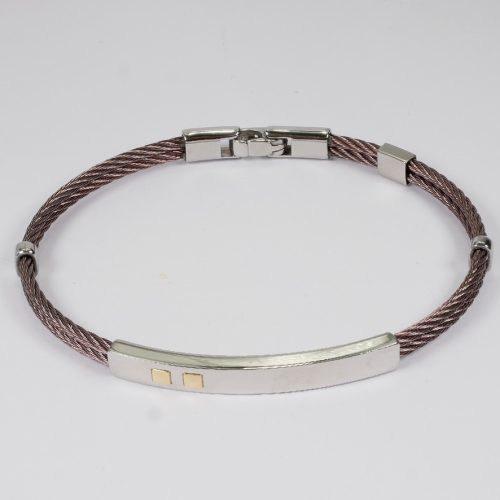Salvatore Bersani Mens Bronze Cable  Bracelet