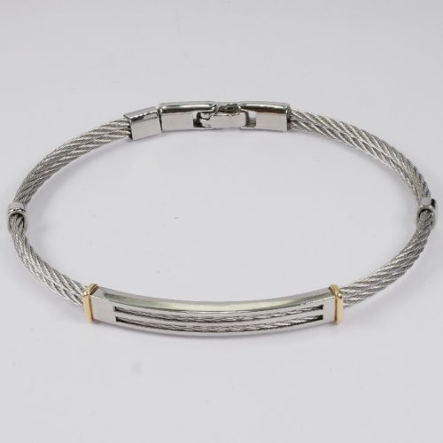 Salvatore Bersani Mens Steel Bar bracelet .