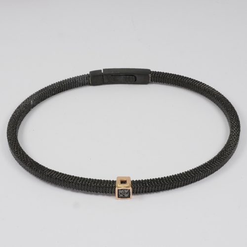Salvatore Bersani Mens Black Diamond Cable Bracelet