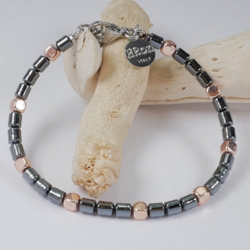 H2on Italy Natural Hematite Stones Bracelet