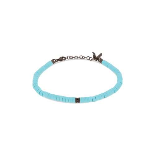 Titanium and Turquoise Howlite Bracelet