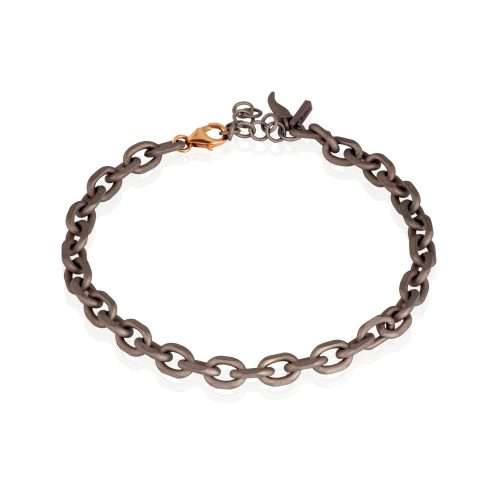 Titanium and Red Gold Link Bracelet