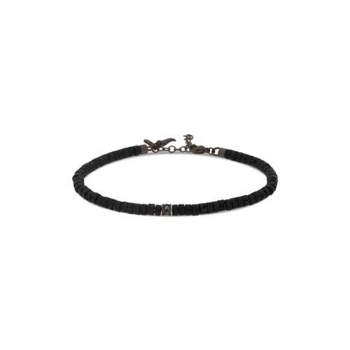 Titanium and Black Lavica Stones Bracelet