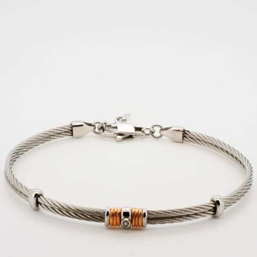 H2on Italy Steel /Natural Diamond Bracelet