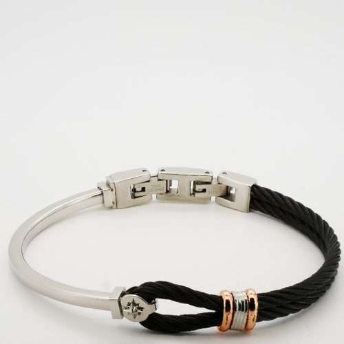 H2on Italy Black PVD Steel Cable Bracelet